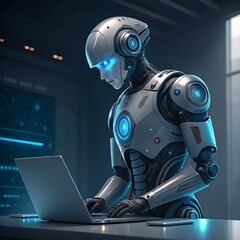 Ai technology artificial intelligence humanoid robot use ai tools for generate images write code writer bot translate advertising ai