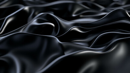 Obraz premium Dynamic abstract black texture with chaotic waves in motion