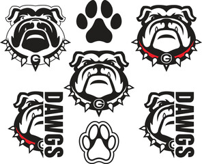 Georgia Bulldogs Eps, Vector Black and White