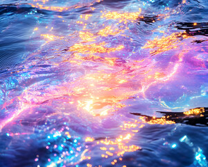 Obraz premium Colorful Water Reflections at Night