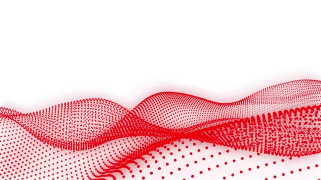 Abstract red dot wave technology with light digital effect corporate concept. Looping animated background red made from trapcode form
