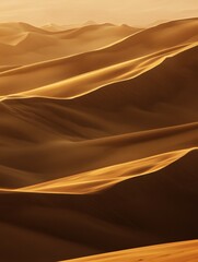 Expansive golden dunes of the desert at sunset