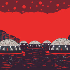 An amazing city view beneath a ocean