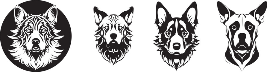Minimalistic vector line art illustration of dog Vector