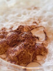 Cold cappuccino with milk foam