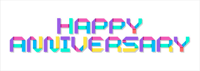 happy anniversary typography art design vector