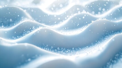 Abstract winter landscape, snow waves, soft light