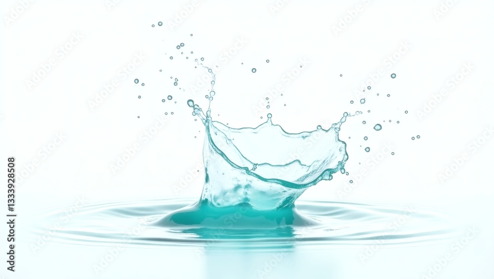 Poster a captivating image of a water droplet creating a beautiful splash