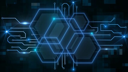 Abstract futuristic technology background - 3D Illustration