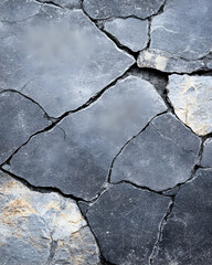 Obraz premium Cracked stone pavement texture detail