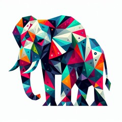 Naklejka premium Geometric Mosaic Elephant 