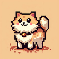 Fototapeta premium Pixel art playful cat