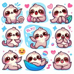 Cute Sloth Sticker Pack Messenger