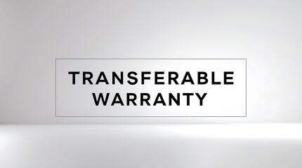 Text highlighting transferable warranty in clear typography against a plain background