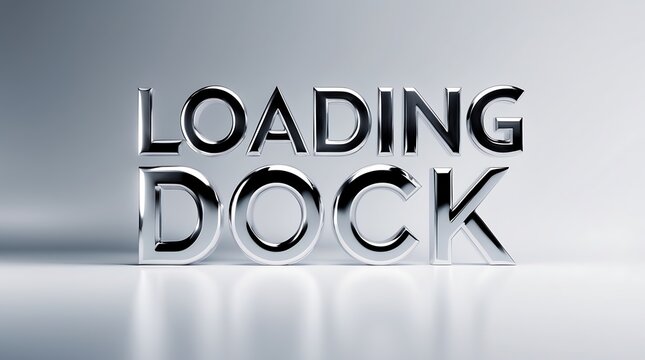 Metallic typography art representing loading dock with a sleek design