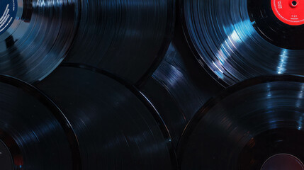 Chaos of crackling vinyl records texture for retro music design