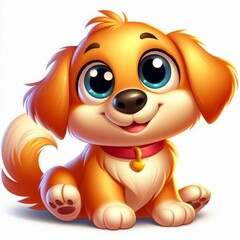 Obraz premium Cartoon Dog Character Children's Book 