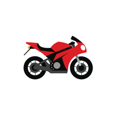 Obraz premium red motorcycle on white background