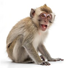 Obraz premium Common chimpanzee. Portrait of monkey. Close-up monkey have a rest. Fooling around. Eating bananas. Thailand.. monkey on white background.