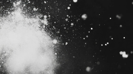 Abstract texture of pollen dust and particles in black and white for minimalist design