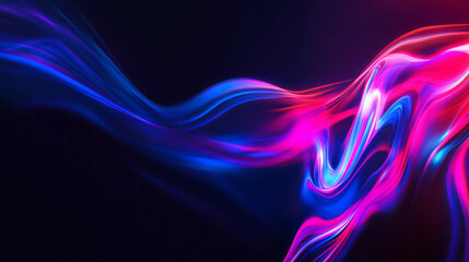 Naklejka premium Vibrant abstract light wave with dynamic overlay on black background