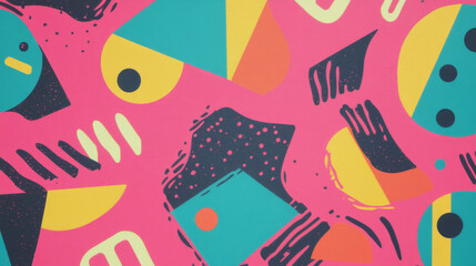 Retro y2k crt aesthetic: vibrant geometric shapes and patterns for creative design