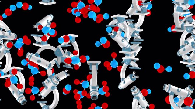 Microscope medecine transparent loop tile swirl with alpha channel. This is a laboratory themed looping and tiling layer element with transparency. Great for transparent screen content
