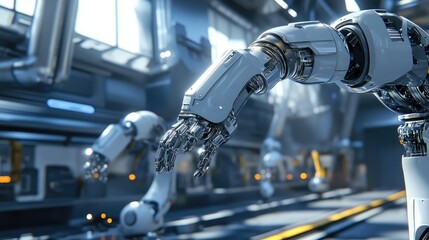 Robot manufacturing technology backgrounds industry 
machine concept steel industrial