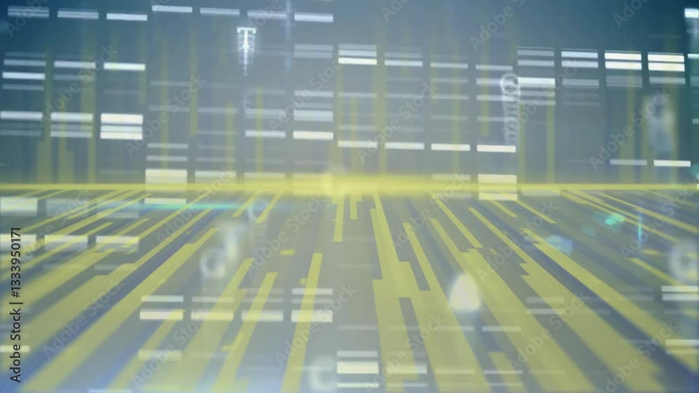 Poster creating animation of digital data streams and coding patterns for school project