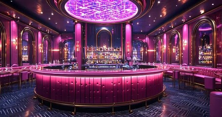 Luxurious Purple and Gold Nightclub Interior Design