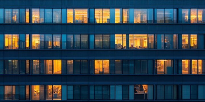 Illuminated office building at night (1)
