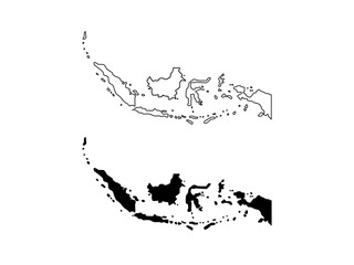 Fototapeta premium indonesia map.with line style and black fill. 