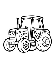 Obraz premium Tractor coloring page activity book for kids
