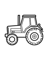 Fototapeta premium Tractor coloring page activity book for kids