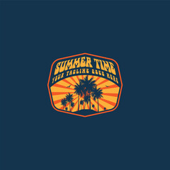 Summer time emblem or logo or label or t-shirt vector image