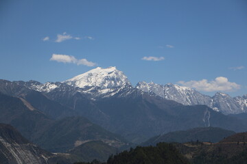mountains in the snow