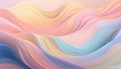 Obraz premium Soft gradient waves blending seamlessly, dreamy and smooth, muted color hue