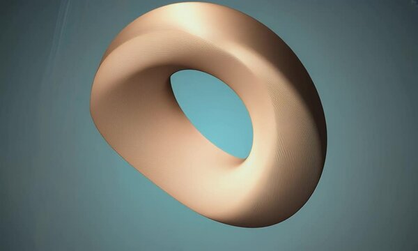 Abstract 3D Beige Toroid Background Loop Animation