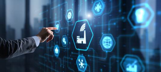 Smart industry. Technology process automation concept