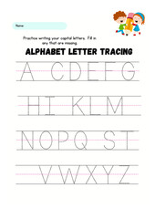 Help your child master the English Alphabet with this fun and engaging A to Z Tracing Worksheet! This printable worksheet is designed for preschoolers, kindergarten learners, and early education stude