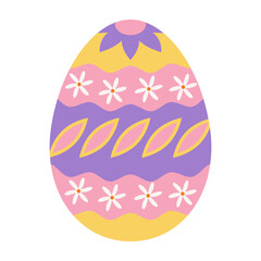 Decorative Easter eggs featuring geometric, floral, and rainbow design