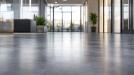 Fototapeta premium Modern Office Interior with Polished Floor and Natural Lighting