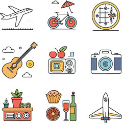 Modern lifestyle icon set. Generative AI.