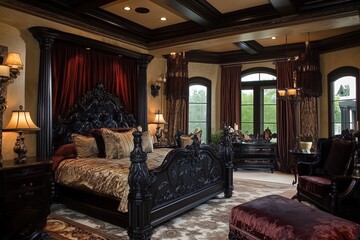 Interior of modern sunlit bedroom