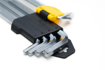 Fototapeta premium part of Set of hex imbus keys made of durable steel with tempering.