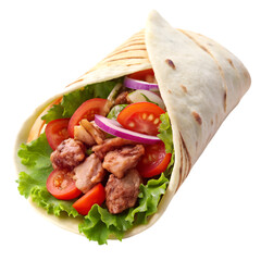 Shawarma isolated on transparent background  
