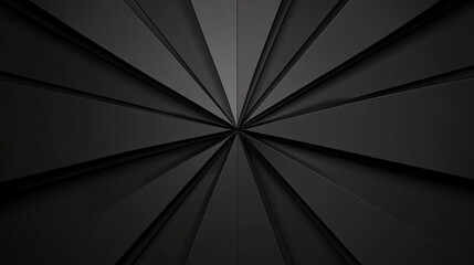 Abstract black radial geometric design with dynamic lines and depth.
