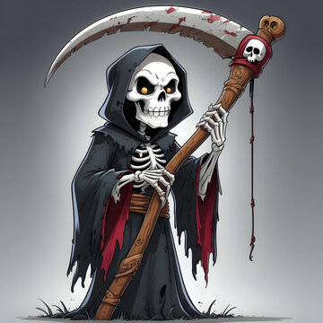 recommend clip art: Cartoon grim reaper with scythe