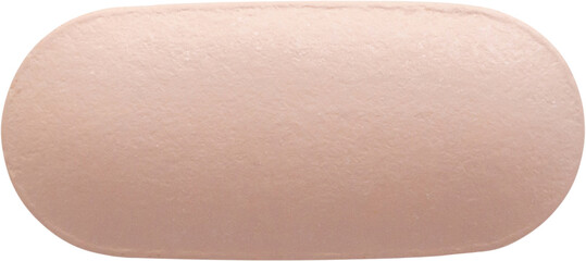 Pink medicine pill tablet isolated on white background