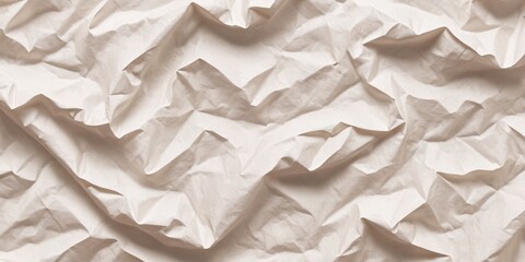 Obraz premium Abstract Crumpled Paper Texture – High-Contrast Minimalist Macro with Deep Shadows, Tactile Creases & Monochrome Aesthetic | Artistic Still Life & Textured Fabric Look